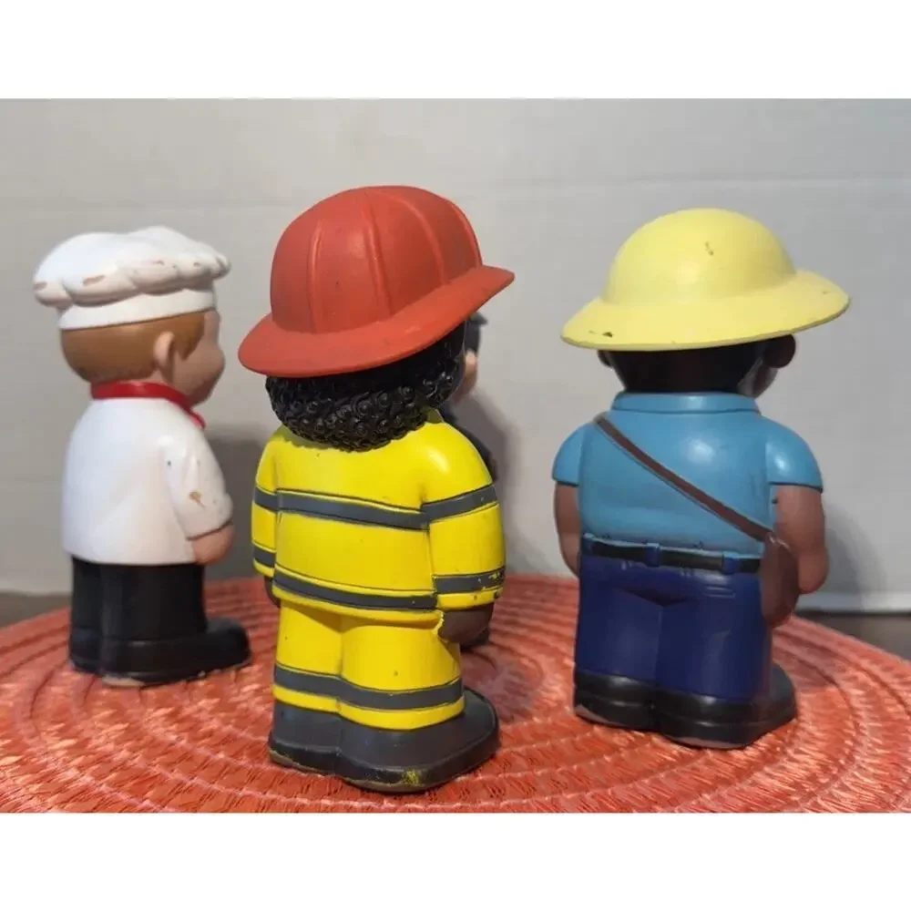 4 Early Learning Toys Soft Vinyl‎ Plastic Community Town Workers 6.5